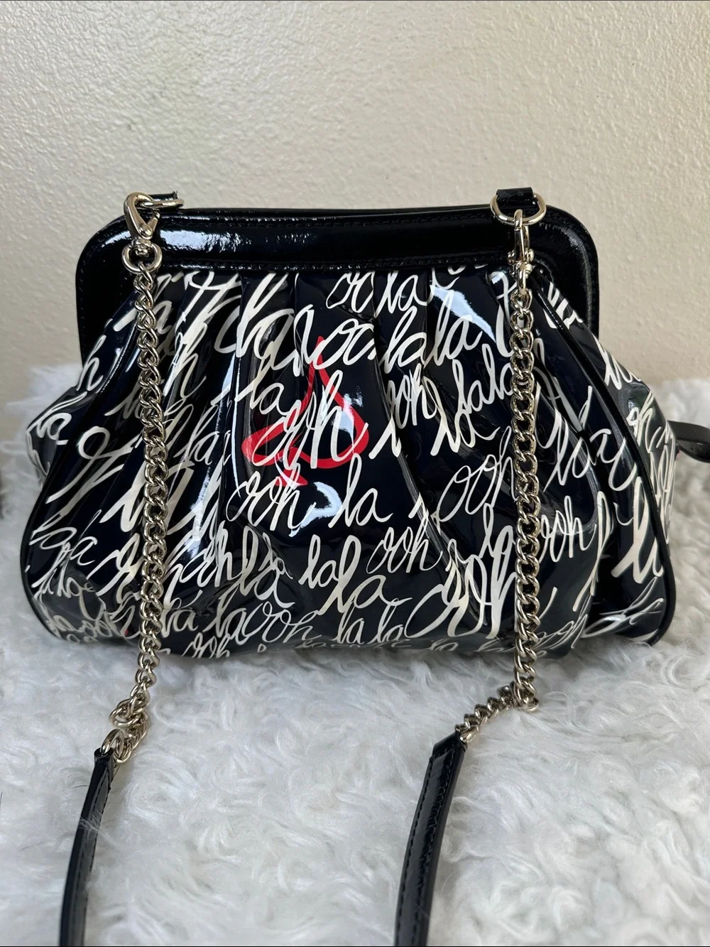 Like NEW Kate Spade RARE Novelty OOH LA LA Patent Shoulder Bag